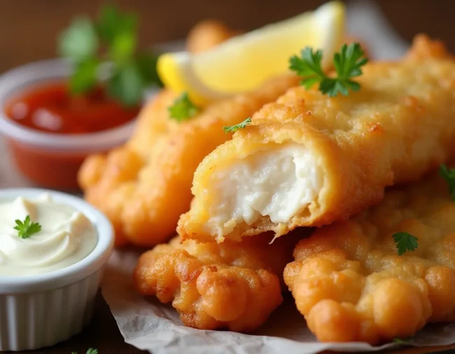 Close-up of Fresh Fish and Chips
