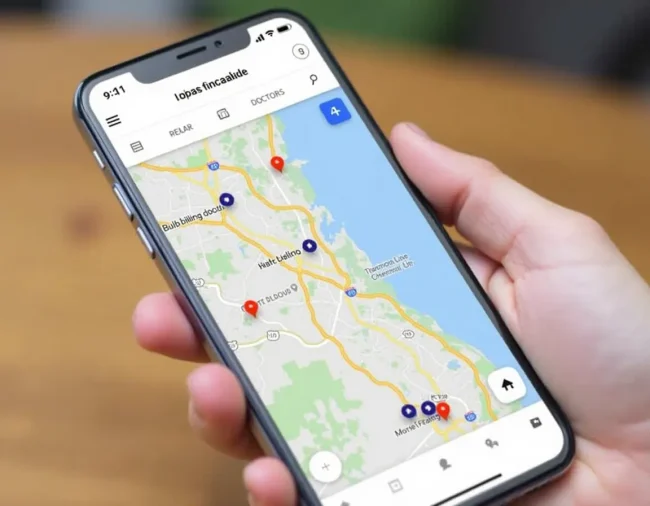 Google Maps with Bulk Billing Doctors Marked