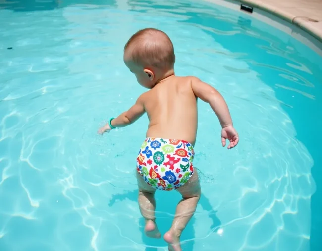 Baby swimming