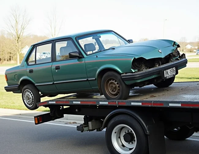 Tow Truck Loading a Car